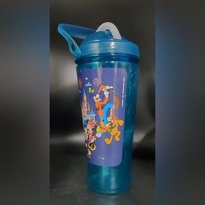 Disney Parks Mickey Minnie Tumbler Cup Disneyland Teal Goofy Pluto Castle NEW